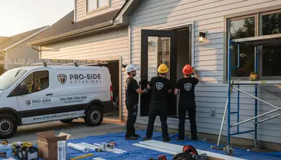 Professional door installation for vinyl-sided home in Columbus, OH by Next Level Exteriors