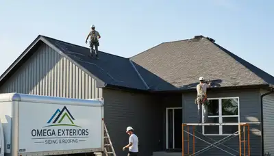 Vinyl siding installation on home exterior in Columbus, OH by Next Level Exteriors contractors