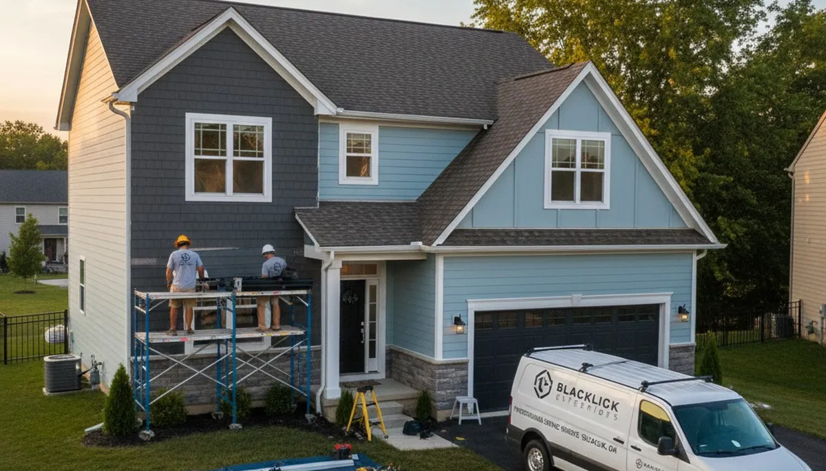Vinyl siding installation on residential home in Columbus, OH by local exterior remodeling experts