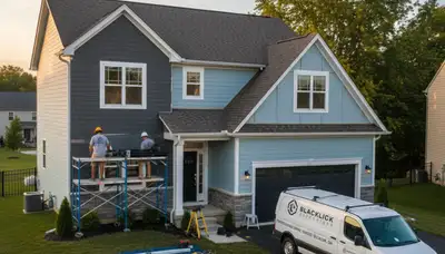 Vinyl siding installation on residential home in Columbus, OH by local exterior remodeling experts