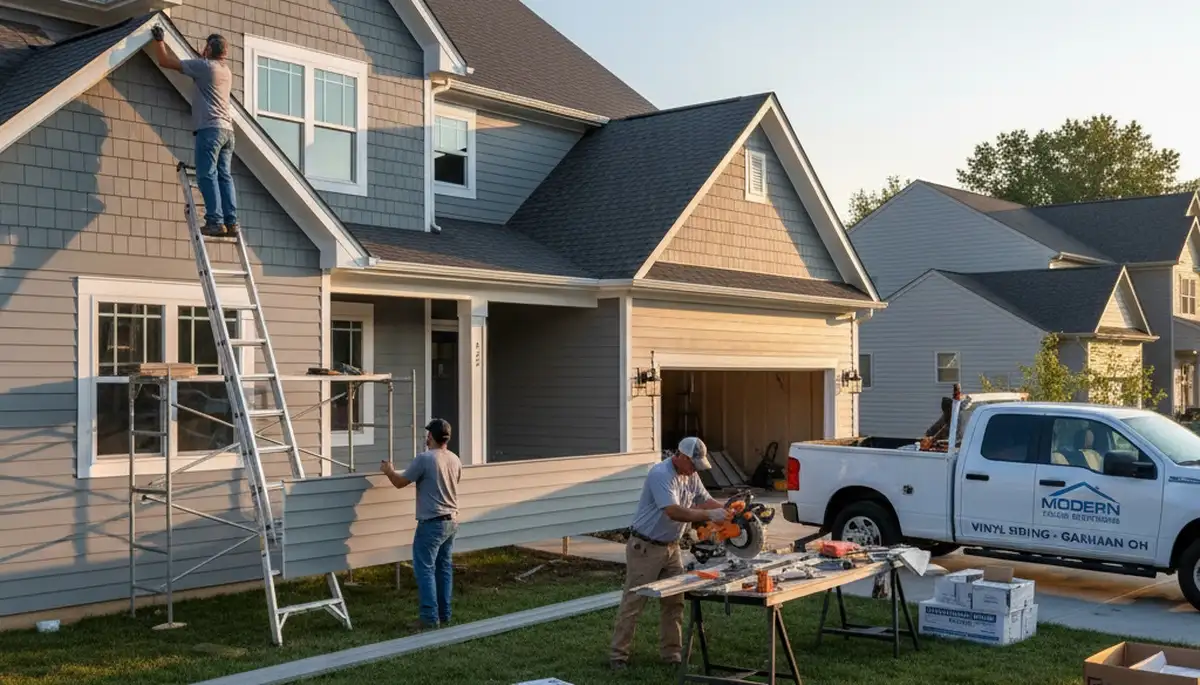 Professional vinyl siding installation on home exterior in Columbus, OH