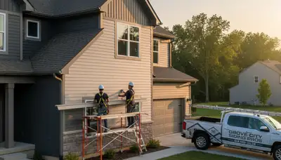 Professional vinyl siding installation on home exterior in Columbus, OH