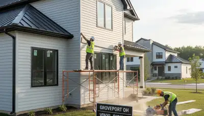 Vinyl siding installation on residential home exterior in Columbus, Ohio