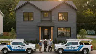 Vinyl siding installation on home exterior in Columbus, OH by local siding contractors