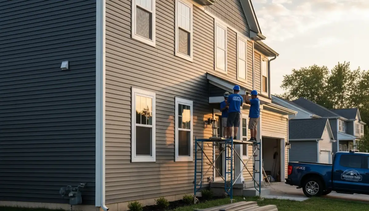 Professional vinyl siding installation on home exterior in Columbus, OH
